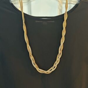 Vintage Gold Tone Multi-Strand Twisted Chain Necklace